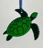 Green mirrored acrylic sea turtle decoration