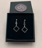 Geometric Drop Earrings – Sterling Silver, Handmade - Image 4