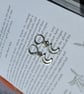 Silver huggie hoop moon earrings - Image 1