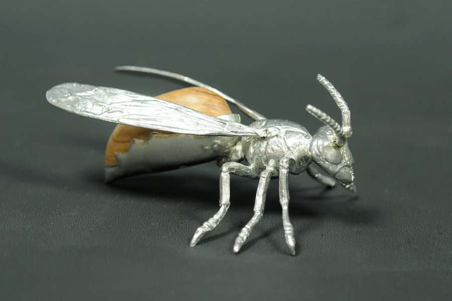 European Hornet pewter sculpture