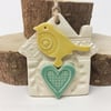 Small Ceramic bird house decoration Pottery bird house 