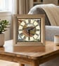 Vintage Style Steam Train Viaduct Scene Square Wooden Wall Clock -Handmade 8x8"