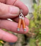 Scrolls orange aventurine silver earrings