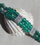 SALE Gemstone Beaded Bracelet, Amazonite & Green Silverfoil "Calypso"  - Image 6