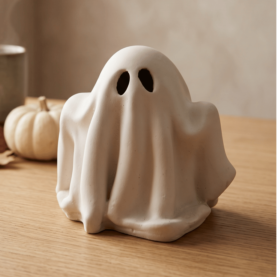 White Ghost Ornament - Spooky Halloween Decoration