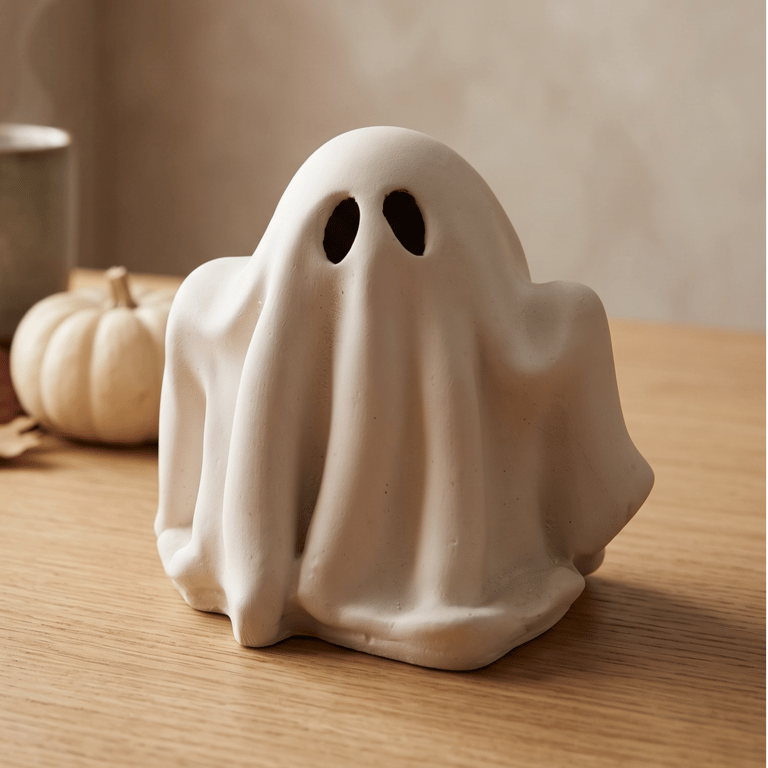 White Ghost Ornament - Spooky Halloween Decoration