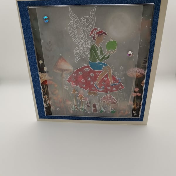 Handmade Embossed Fairy Card - Blank Birthday Card - Card For All Occasions 