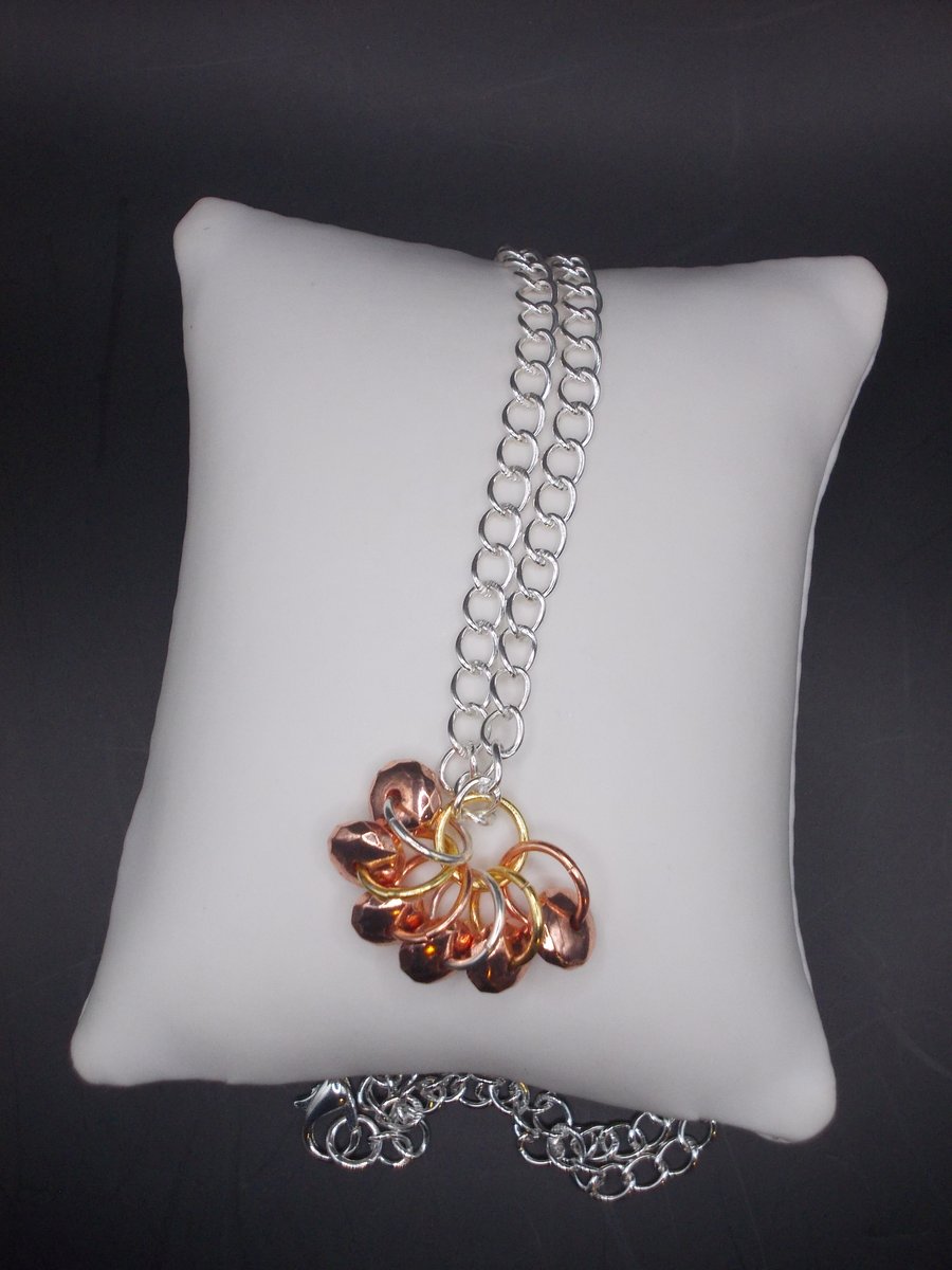 Mixed metal haematite cluster necklace