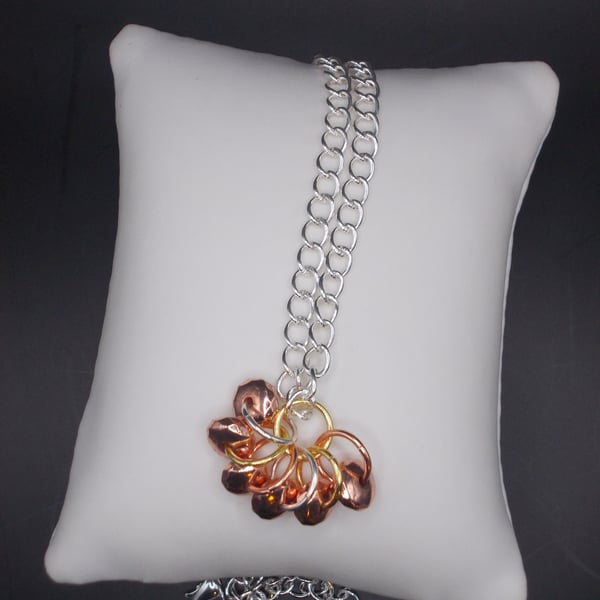 Mixed metal haematite cluster necklace