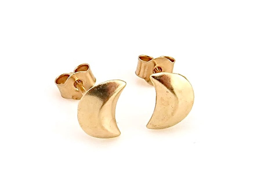 9ct Gold Crescent Moon Earrings 
