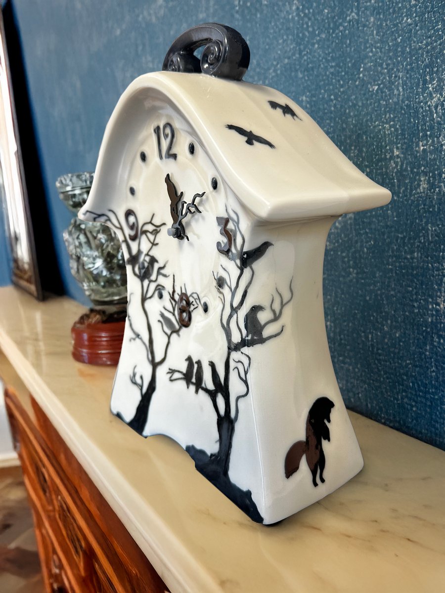 The Fox and the Crow Porcelain Clock