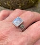 Moonstone oxidised silver and 18ct gold ring U.K. size U - Image 7