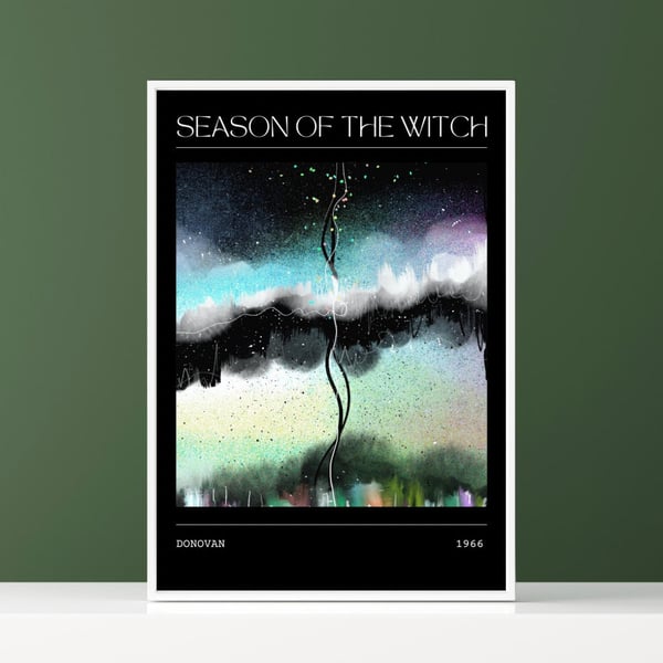 Music Poster T Shirt Donovan - Season Of The Witch Abstract Painting Song Art