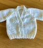 White baby cardigan 0-3 months - Image 4