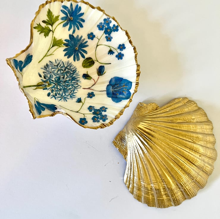 Flowers Dorset Shell Scallop Trinket Dish. Tea... - Folksy