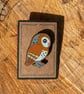 Barn Owl Pin - Hand Painted Wooden Pin Badge - Image 3