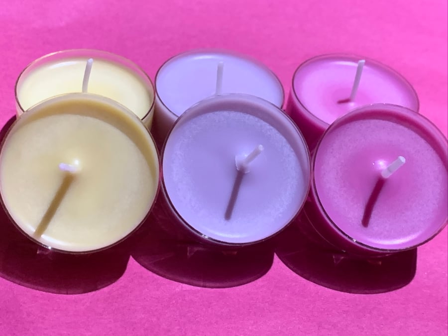 6 Colourful Essential Oil Soy Wax Tealight Gift Set