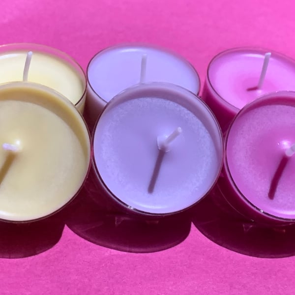 6 Colourful Essential Oil Soy Wax Tealight Gift Set
