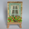 Windowbox and Geraniums ACEO original watercolour