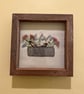  Hand embroidery picture of an appliqué picnic basket overflowing with flowers - Image 9