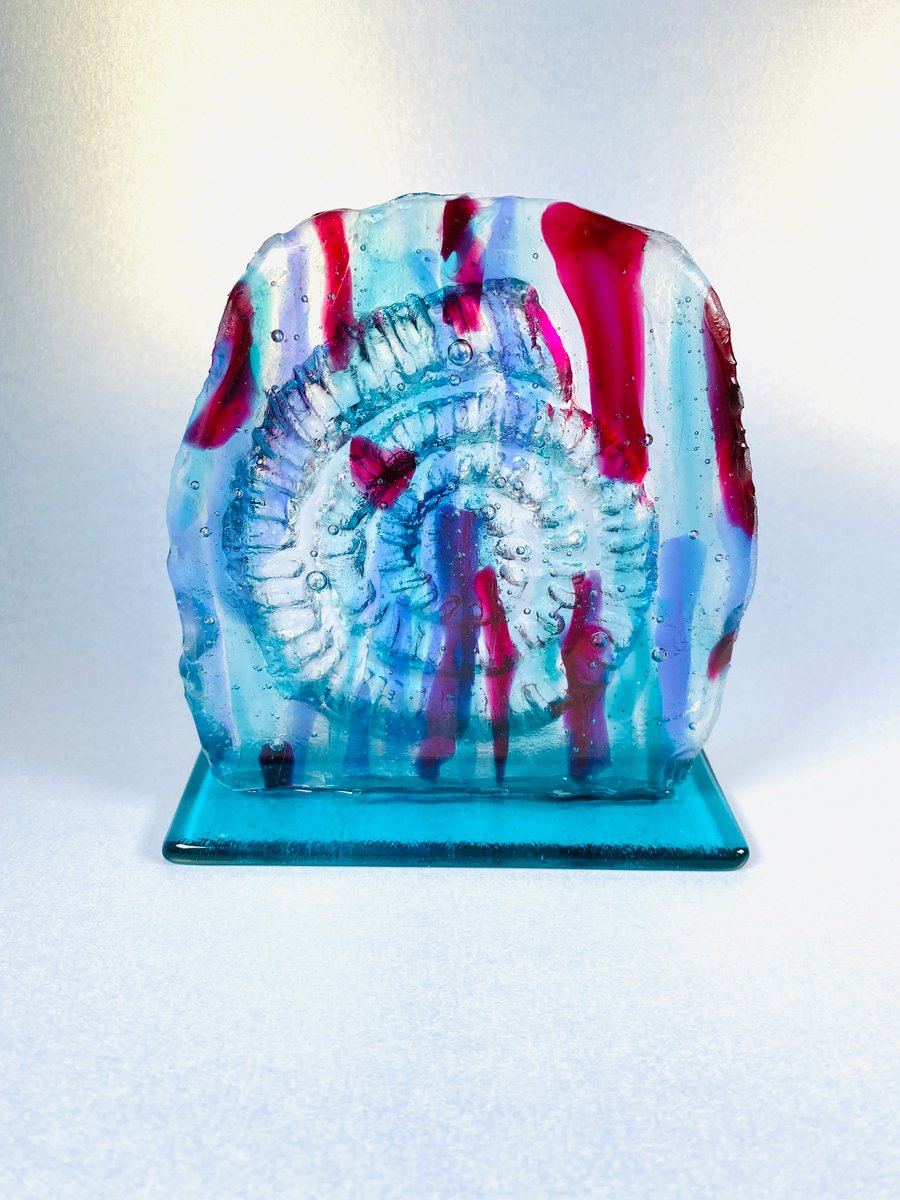  Stunning  glass  ammonite sculpture