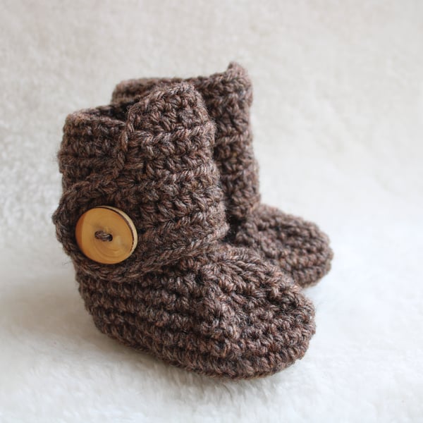 Brown Baby Boots - Baby Boy Baby Girl Booties - New Baby Gift - Photo Prop