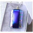 Lilac Purple 253 Dichroic Glass Pendant silver plated chain