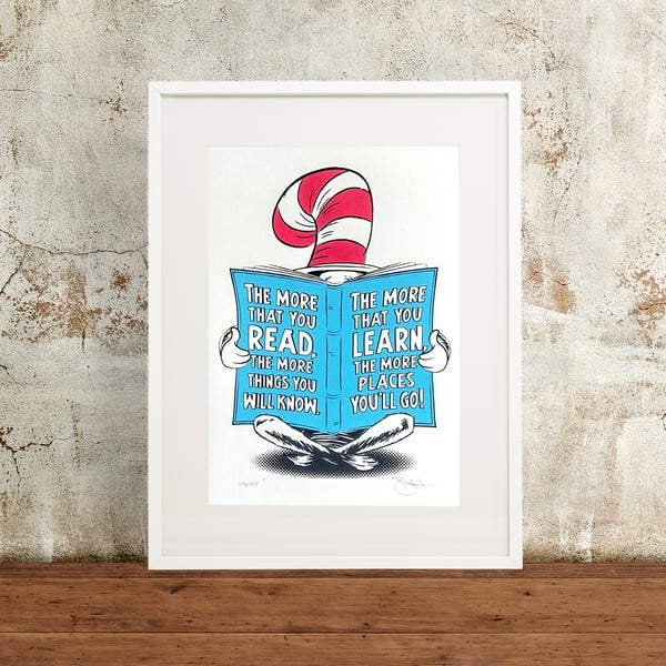 Dr.Seuss 'More!' A4 Hand Pulled Screen Print