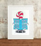 Dr.Seuss 'More!' A4 Hand Pulled Screen Print - Image 1
