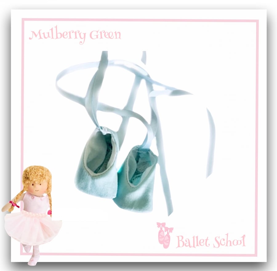 Pale Blue Satin Ballet Shoes