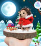 Sale ! Christabel the Christmas hedgehog sculpture. Crochet ornament, decoration - Image 6