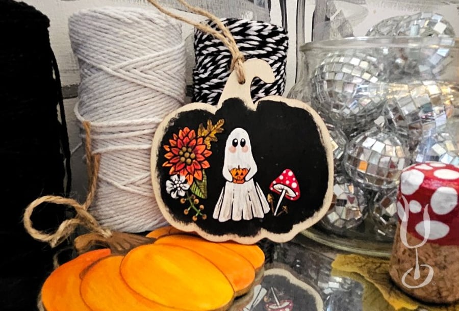 Autumn Ghost- Hand-painted hanging decoration