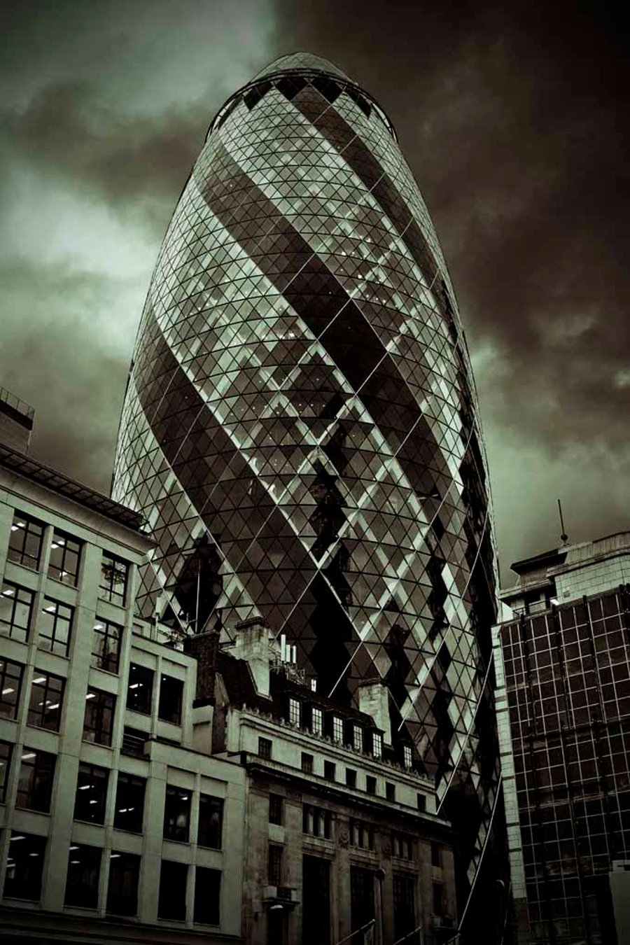 30 St Mary Axe The Gherkin London England UK 12"x18" Print