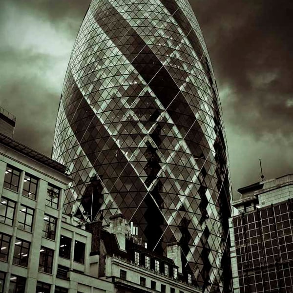 30 St Mary Axe The Gherkin London England UK 12"x18" Print