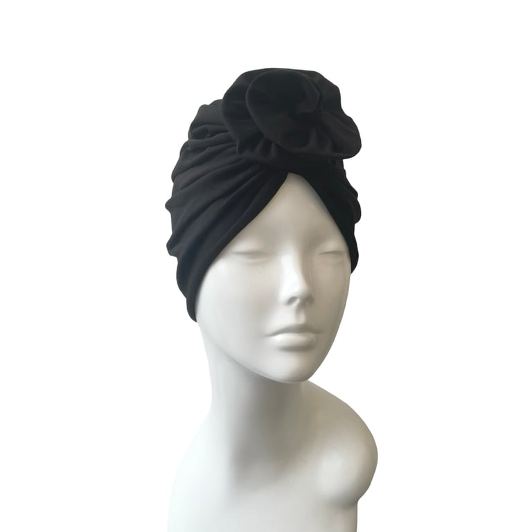 Black Turban for Women, Women's Turban, Handmade Turban, Stylish Alopecia Turban