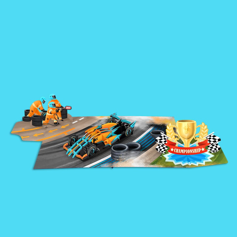 Formula 1 Expandable Pop Up Birthday Card – 3D Racing Car Greeting Card