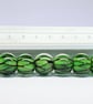 Handmade green snakeskin patterned lamp work glass beads - Image 6