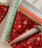 Handmade Mini Christmas Star Bunting - Red, Gold & Green Fabric Garland (2 Metre - Image 3