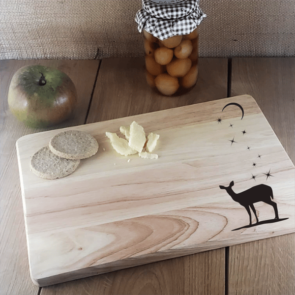 Starry Night - Laser Engraved Wooden Cheese or Chopping Board