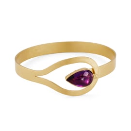 Giralda by Fedha - stylish amethyst vermeil bangle, 24 carat gold-plated silver