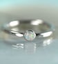 Silver Stacking Ring with White Synthetic Opal Hammered band in Sterling - Image 6
