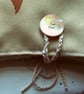Soft fabric shoulder bag with machine embroidered beetle - Image 2