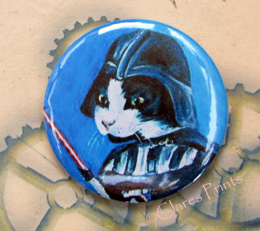 Darth Vadar Cat Art Badge 58mm Button Animal Badges Cats Star Wars
