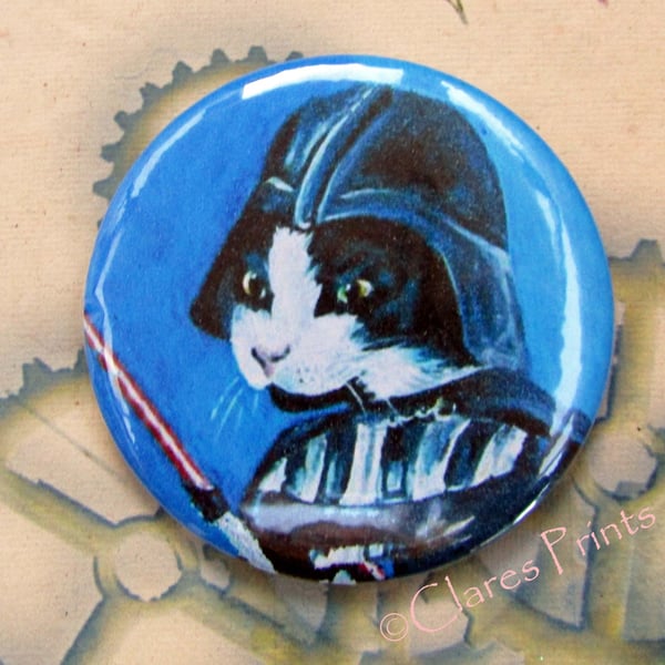 Darth Vadar Cat Art Badge 58mm Button Animal Badges Cats Star Wars