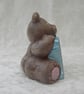 Ceramic Hand Painted Small Alphabet Brown Bear Blue Letter B Figurine Ornament. - Image 4