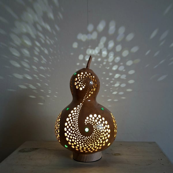 Natural Swirl Gourd Lamp Night Light