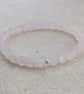 Rose quartz gemstone and sterling silver stretch bracelet  - Image 7