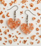 Rose Gold Leaf Heart Resin Earrings – Lightweight Romantic Jewellery – Handmade 