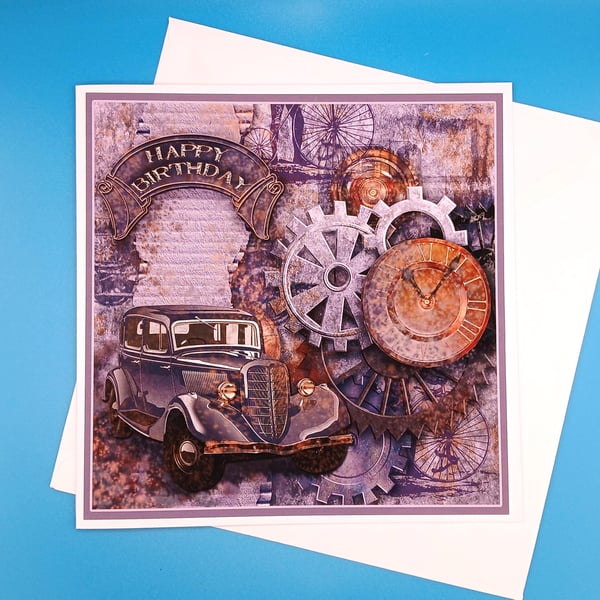 Male Birthday Card, Vintage Style, Large Card