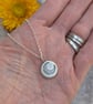 Sterling Silver Pebble Stamped Moon Necklace - JBJ2054 - Image 1